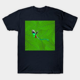 Quetzal on its favorite avocado leaves T-Shirt